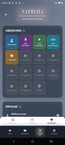 Abzeichen und Fortschritt in der App